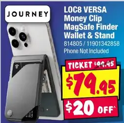JB Hi-Fi LOC8 VERSA Money Clip MagSafe Finder Wallet & Stand offer