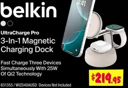 JB Hi-Fi Belkin UltraCharge Pro 3-In-1 Magnetic Charging Dock offer