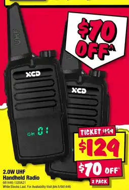 JB Hi-Fi 2.OW UHF Handheld Radio offer