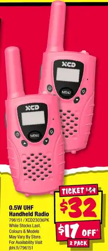 JB Hi-Fi 0.5W UHF Handheld Radio offer