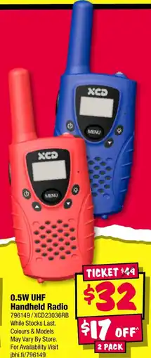 JB Hi-Fi 0.5W UHF Handheld Radio offer