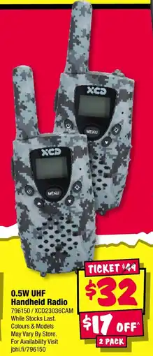 JB Hi-Fi 0.5W UHF Handheld Radio offer