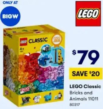 BIG W Lego Classic Bricks And Animals offer