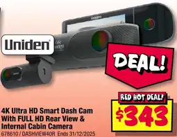 JB Hi-Fi 4K Ultra HD Smart Dash Cam With FULL HD Rear View & Internal Cabin Camera offer