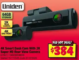 JB Hi-Fi 4K Smart Dash Cam With 2K Super HD Rear View Camera offer