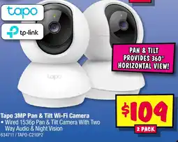 JB Hi-Fi Tapo 3MP Pan & Tilt Wi-Fi Camera offer