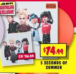 JB Hi-Fi 5 seconds of summer offer