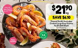 Drakes Thawed south australian cooked large king prawns offer