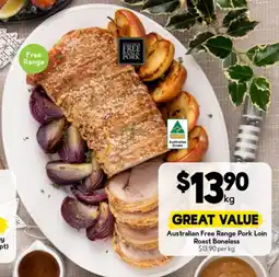 Drakes Australian Free Range Pork Loin Roast Boneless offer