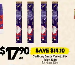 Drakes Cadbury Santa Variety Mix Tube offer