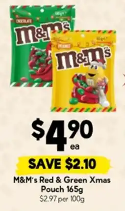 Drakes M&m's red & green xmas pouch offer