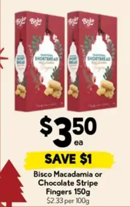 Drakes Bisco Macadamia or Chocolate Stripe Fingers offer
