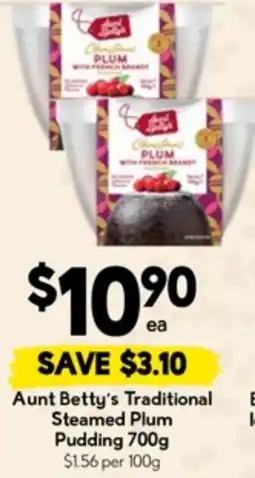 Drakes Aunt Betty's Traditional Steamed Plum Pudding offer