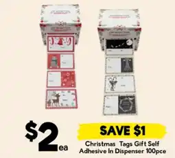 Drakes Christmas tags gift self adhesive in dispenser offer
