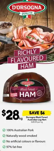 Drakes Dorsogna black forest australian leg ham offer