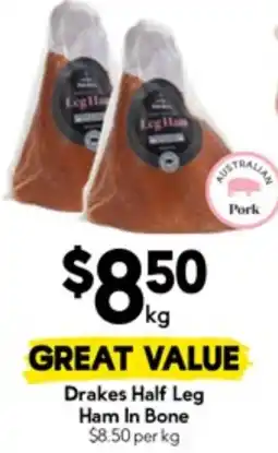 Drakes Drakes half leg ham in bone offer