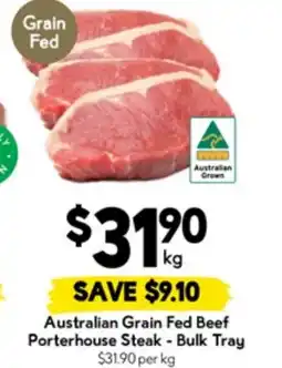 Drakes Australian grain fed beef porterhouse steak - bulk tray offer