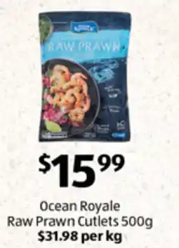 ALDI Ocean Royale Raw Prawn Cutlets offer