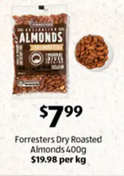 ALDI Forresters Dry Roasted Almonds offer