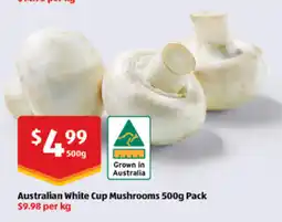 ALDI Australian White Cup Mushrooms offer