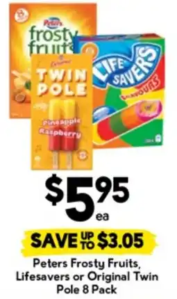 Drakes Peters Frosty Fruits, Lifesavers or Original Twin Pole offer