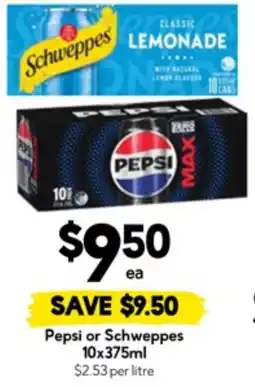 Drakes Pepsi or Schweppes offer
