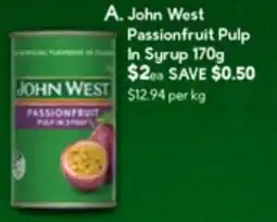 Drakes John West Passionfruit Pulp In Syrup offer