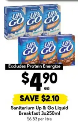Drakes Sanitarium Up & Go Liquid Breakfast offer