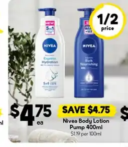 Drakes Nivea Body Lotion offer