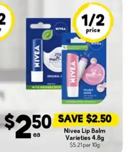 Drakes Nivea Lip Balm Varieties offer