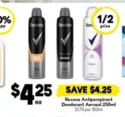 Drakes Rexona Antiperspirant Deodorant Aerosol offer