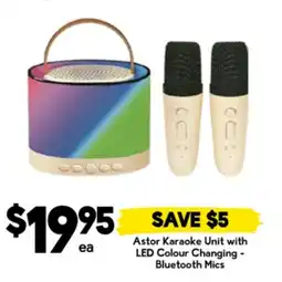 Drakes Astor Karaoke Unit with LED Colour Changing- Bluetooth Mics offer