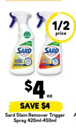 Drakes Sard Stain Remover Trigger Spray offer