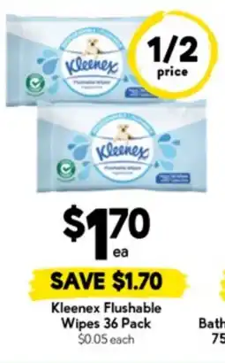 Drakes Kleenex Flushable Wipes offer