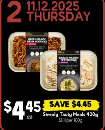 Drakes Simply Tasty Meals offer