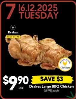 Drakes Drakes Large BBQ Chicken offer