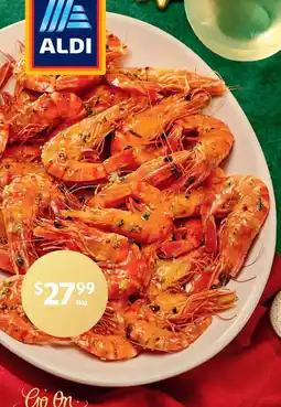 ALDI Fresh Cooked Australian Black Tiger Prawns offer