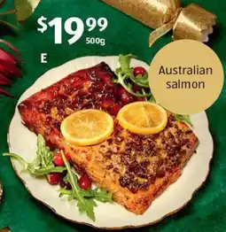 ALDI Fresh Marinated Tasmanian Salmon Side with Citrus and Cranberry Glaze offer