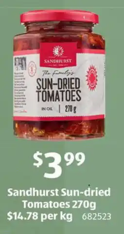 ALDI Sandhurst Sun-dried Tomatoes offer