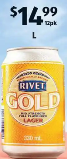 ALDI Rivet Gold Lager offer
