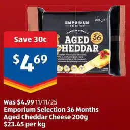 ALDI Emporium Selection 36 Months Aged Cheddar Cheese offer