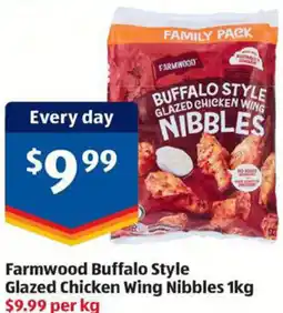 ALDI Farmwood Buffalo Style Glazed Chicken Wing Nibbles offer