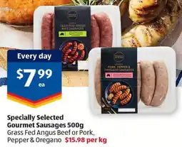 ALDI Specially Selected Gourmet Sausages offer