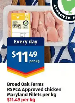 ALDI Broad Oak Farms RSPCA Approved Chicken Maryland Fillets offer
