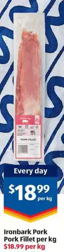 ALDI Ironbark Pork Pork Fillet offer
