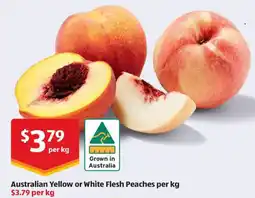 ALDI Australian Yellow or White Flesh Peaches offer