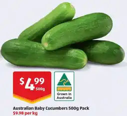 ALDI Australian Baby Cucumbers offer