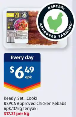 ALDI Ready, Set...Cook! RSPCA Approved Chicken Kebabs Teriyaki offer