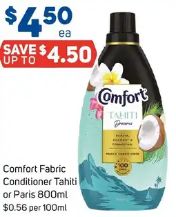 Foodland Comfort Fabric Conditioner Tahiti or Paris offer