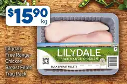 Foodland Lilydale Free Range Chicken Breast Fillet Tray Pack offer